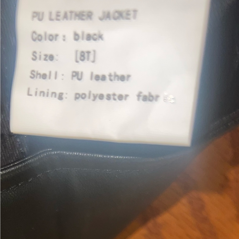 Girls Ruffle Sleeve Faux Leather Moto Jacket size 4T - Picture 9 of 10